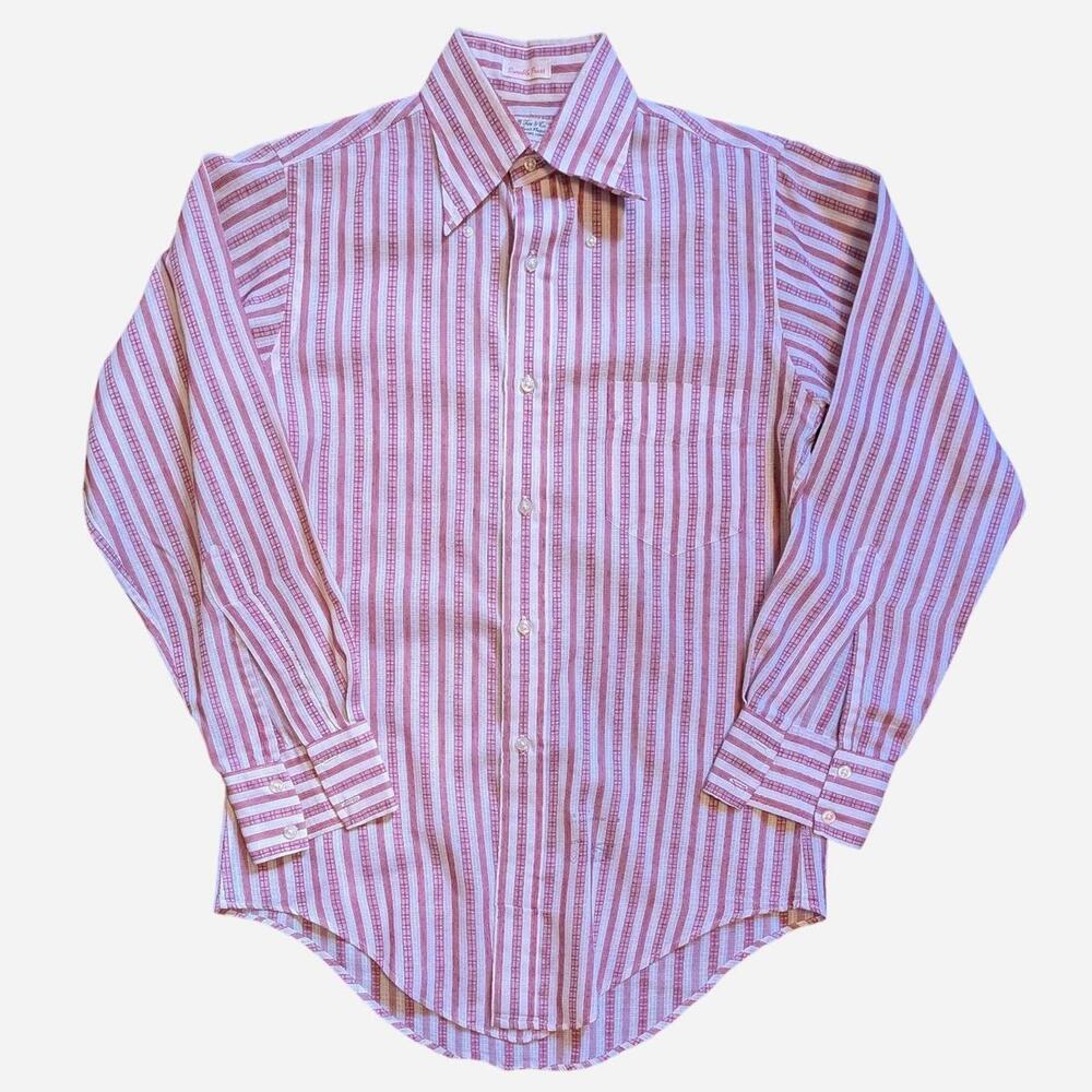 Vintage 1960s Gant Shirtmakers red and white striped button-down shirt